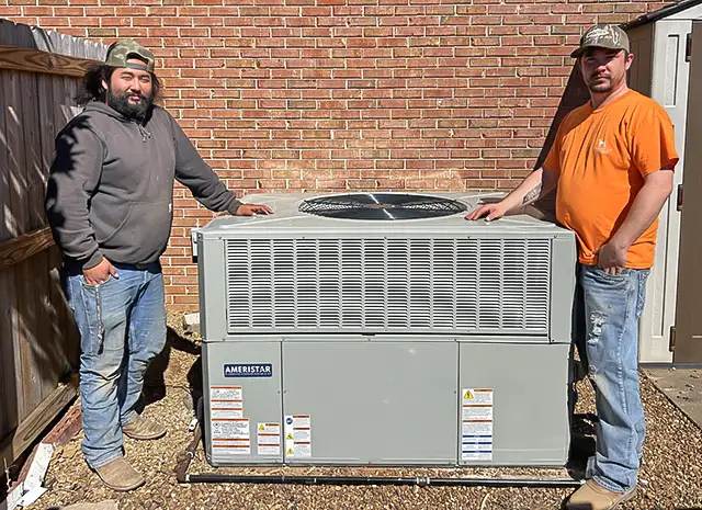 A brand new Ameristar HVAC unit, successfully installed by Loflin Heating & Air.